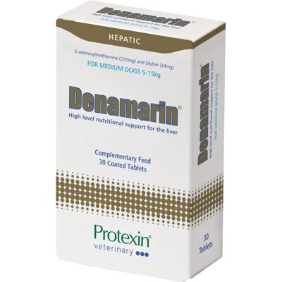 Protexin Denamarin Liver Supplement for Dogs and Cats - 225mg Tablets (Med Dog) - Pack of 30 Protexin Denamarin Liver Supplement for Dogs and Cats - 225mg Tablets (Med Dog) - Pack of 30