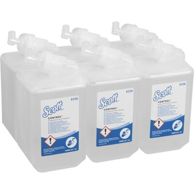 Savon liquide Kleenex Scott 6336 - Antibactérien - Pack de 6 - Publicité Savon liquide Kleenex Scott 6336 - Antibactérien - Pack de 6 - Publicité