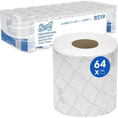Papier toilette Scott Essential - 2 plis, 64 rouleaux Papier toilette Scott Essential - 2 plis, 64 rouleaux