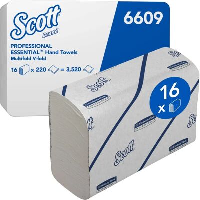 Scott - Serviettes en papier 2 plis Blanc Usage domestique et professionnel Scott - Serviettes en papier 2 plis Blanc Usage domestique et professionnel