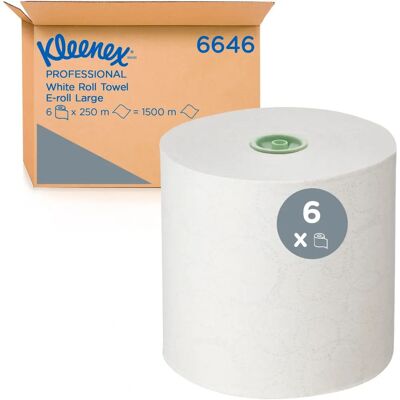 Kimberly-Clark Kleenex Papierhandtuchrollen - Weiss - 1-lagig - 250m Kimberly-Clark Kleenex Papierhandtuchrollen - Weiss - 1-lagig - 250m