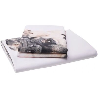 PUG Marc zestaw poszewek na kołdrę z psami biały king size - Zestaw pościeli PUG Marc zestaw poszewek na kołdrę z psami biały king size - Zestaw pościeli