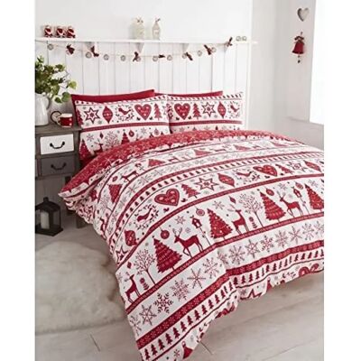 Noel Röd Jul Dubbellakanset - Sängkläder Noel Röd Jul Dubbellakanset - Sängkläder