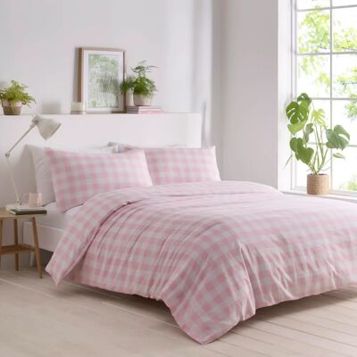 Portfolio - Gingham - Pink - Super King - Duvet Cover Set Portfolio - Gingham - Pink - Super King - Duvet Cover Set