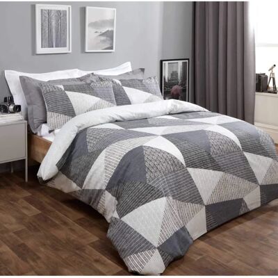 Dreamscene Czarny Charcoal King Pokrowiec na kołdrę z poszewką na poduszkę Dreamscene Czarny Charcoal King Pokrowiec na kołdrę z poszewką na poduszkę