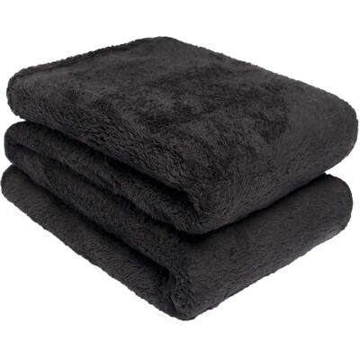 Brentfords - Large Teddy Fleece Throw Blanket - Black - 200x240cm Brentfords - Large Teddy Fleece Throw Blanket - Black - 200x240cm