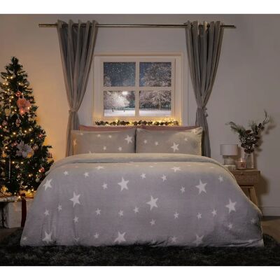 Dreamscene - Star Teddy Duvet Cover - Light Grey Dreamscene - Star Teddy Duvet Cover - Light Grey