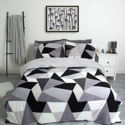 Dreamscene Light Grey Teddy Bedding Set - Duvet Cover & Pillowcase Dreamscene Light Grey Teddy Bedding Set - Duvet Cover & Pillowcase