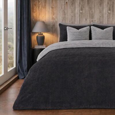 Brentfords - Reversible Teddy Duvet Cover - Dark Grey Brentfords - Reversible Teddy Duvet Cover - Dark Grey