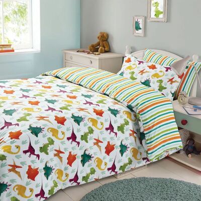 Dreamscene Dinosaur Duvet Cover with Pillowcase - Reversible Kids Bedding Set Dreamscene Dinosaur Duvet Cover with Pillowcase - Reversible Kids Bedding Set