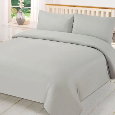 Brentfords Light Grey Reversible Double Duvet Cover Set - Bedding Brentfords Light Grey Reversible Double Duvet Cover Set - Bedding