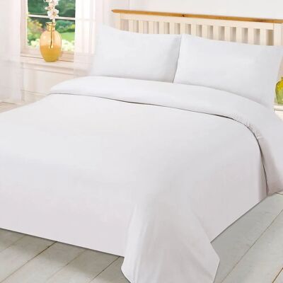 Brentfords White Double Duvet Cover Set - Unisex Bedding Brentfords White Double Duvet Cover Set - Unisex Bedding