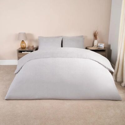Brentfords Teddy Duvet Set - Light Grey - Bedding Set Brentfords Teddy Duvet Set - Light Grey - Bedding Set