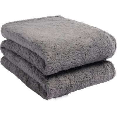 Brentfords Charcoal Teddy Fleece Throw Blanket - Throw Blanket Brentfords Charcoal Teddy Fleece Throw Blanket - Throw Blanket