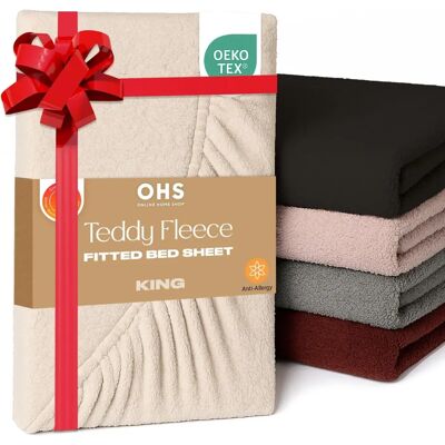 Brentfords - Teddy Fleece Thermal Fitted Bed Sheet - King Brentfords - Teddy Fleece Thermal Fitted Bed Sheet - King