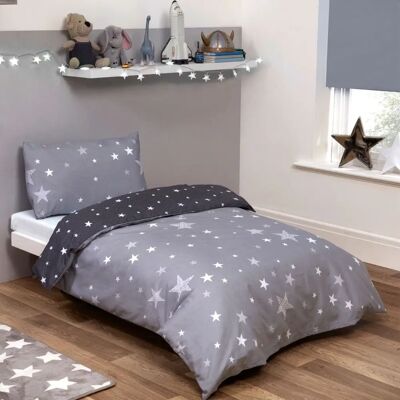 Dreamscene - Stars - Grey - Double - Duvet Cover Dreamscene - Stars - Grey - Double - Duvet Cover