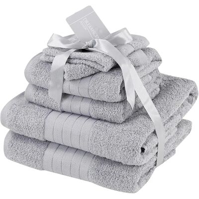 Brentfords - 2 Pack - 100% Cotton - Silver - Bath Sheet Brentfords - 2 Pack - 100% Cotton - Silver - Bath Sheet