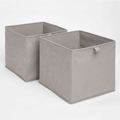 OHS - Plain Folding Cube Storage Box - Grey - 2-pack - Storage Box OHS - Plain Folding Cube Storage Box - Grey - 2-pack - Storage Box