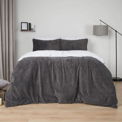 Brentfords - Reversible Teddy Duvet - Grey - Duvet Cover Brentfords - Reversible Teddy Duvet - Grey - Duvet Cover