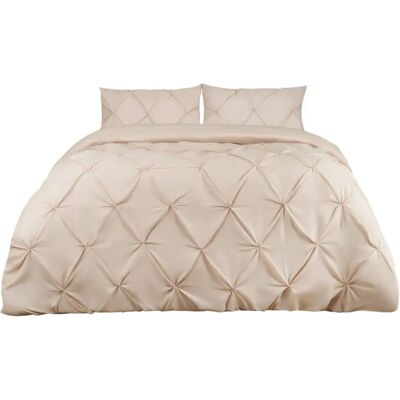Highams - Diamond Pintuck - Beige - Super King - Duvet Cover Highams - Diamond Pintuck - Beige - Super King - Duvet Cover