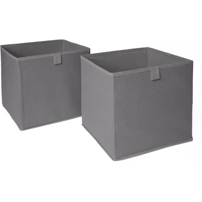 OHS - 2-Pack Charcoal - Cube Storage Boxes OHS - 2-Pack Charcoal - Cube Storage Boxes