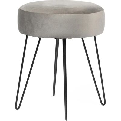 OHS Velvet Dressing Table Stool - Charcoal - Vanity & Footrest OHS Velvet Dressing Table Stool - Charcoal - Vanity & Footrest