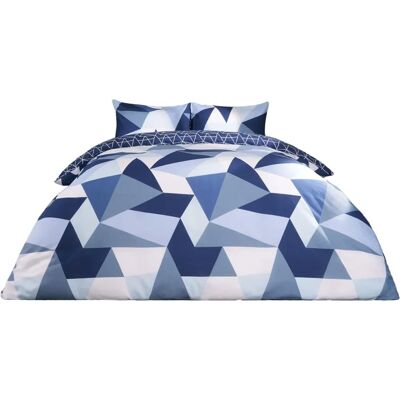 Dreamscene Navy Geometric Shapes Duvet Cover Set - Bedding Set Dreamscene Navy Geometric Shapes Duvet Cover Set - Bedding Set