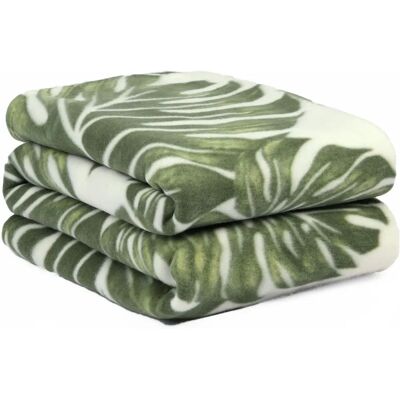 Dreamscene - Tropical Leaf Print Polar Fleece - Throw Dreamscene - Tropical Leaf Print Polar Fleece - Throw