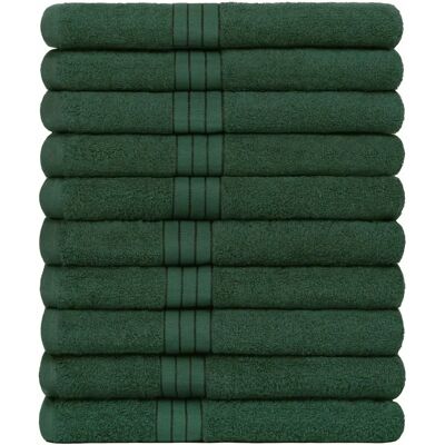Brentfords - 10 Pack Cotton Bath Hand Towel - Dark Green - Pack - Towel Brentfords - 10 Pack Cotton Bath Hand Towel - Dark Green - Pack - Towel