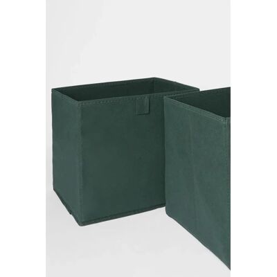 OHS Pack of 6 Plain Folding Cube Storage Boxes - dark green - One Size - 6 - storage boxes OHS Pack of 6 Plain Folding Cube Storage Boxes - dark green - One Size - 6 - storage boxes