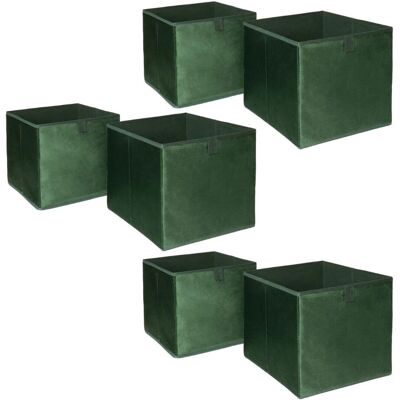 OHS - Matte Velvet Cube Boxes - Dark Green - Storage Boxes OHS - Matte Velvet Cube Boxes - Dark Green - Storage Boxes