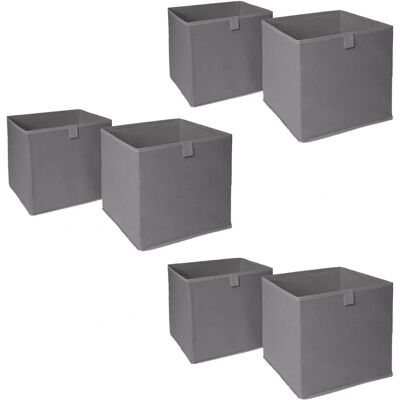OHS - Cube Storage Box - Charcoal - Pack of 6 - Storage Boxes OHS - Cube Storage Box - Charcoal - Pack of 6 - Storage Boxes