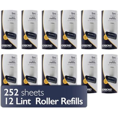 Korbond 12-Pack Vullingen voor Lintrollers - 252 Voorgevormde Plakkerige Vellen - Geschikt voor Alle Stoffen Korbond 12-Pack Vullingen voor Lintrollers - 252 Voorgevormde Plakkerige Vellen - Geschikt voor Alle Stoffen