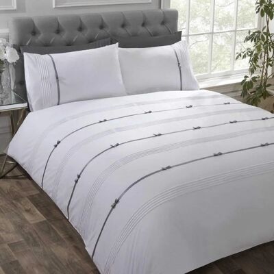 Price Right Home Clarissa Duvet Cover - White, Single, Elegant Price Right Home Clarissa Duvet Cover - White, Single, Elegant