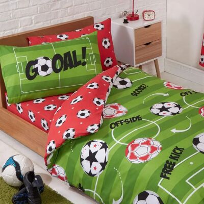 Bedding & Beyond Red Football Junior Duvet Cover Set Bedding & Beyond Red Football Junior Duvet Cover Set