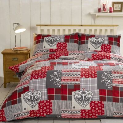 Conjunto de Edredão Patchwork Vermelho Rapport Conjunto de Edredão Patchwork Vermelho Rapport