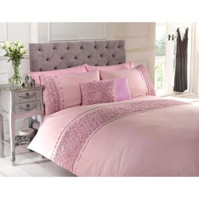 Brand Super King Pink Rose Ruffle Bedding Set - Bedding Brand Super King Pink Rose Ruffle Bedding Set - Bedding