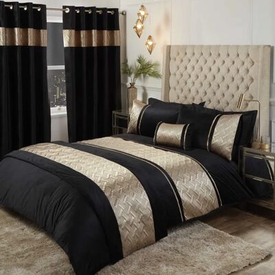 Rapport Black Velvet Double Duvet Cover Set with Sequins Rapport Black Velvet Double Duvet Cover Set with Sequins