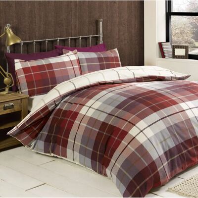 Rapport Lomond Red Cotton Duvet Set Rapport Lomond Red Cotton Duvet Set