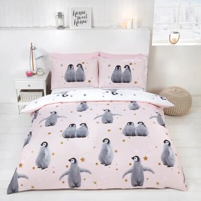 Rapport Home King Pink Starry Penguins Duvet Cover Set Rapport Home King Pink Starry Penguins Duvet Cover Set