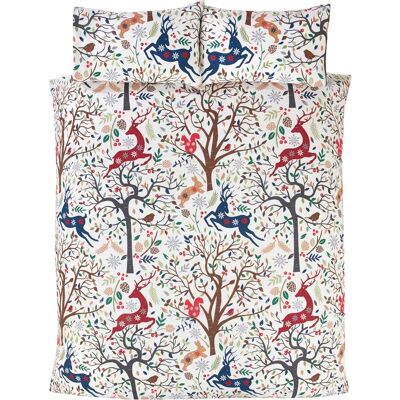 Rapport Tatton Woodland Duvet Cover Set - Festive Winter Scene Rapport Tatton Woodland Duvet Cover Set - Festive Winter Scene