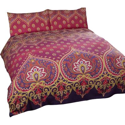 Rapport Home Literie ethnique rose violette - Ensemble de couvre-lit double - Publicité Rapport Home Literie ethnique rose violette - Ensemble de couvre-lit double - Publicité