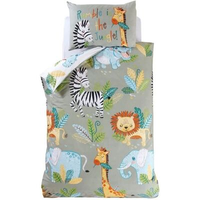 Rapport Rumble In The Jungle Ensemble housse de duvet et taie d'oreiller simple Rapport Rumble In The Jungle Ensemble housse de duvet et taie d'oreiller simple