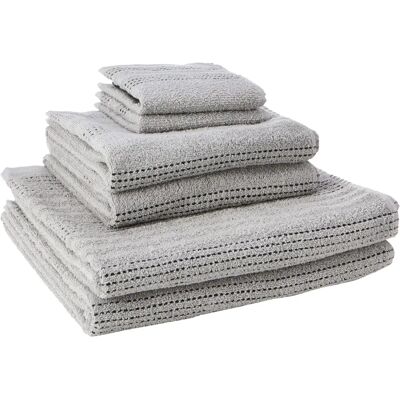 Rapport Home Silver 6-Piece Cotton Towel Set Rapport Home Silver 6-Piece Cotton Towel Set