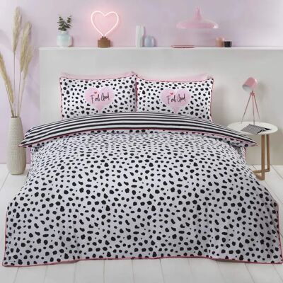 Rapport Dalmation Black/White Double Duvet Cover Set Bedding Bed Quilt Set - duvet cover, pillowcases, stylish, reversible Rapport Dalmation Black/White Double Duvet Cover Set Bedding Bed Quilt Set - duvet cover, pillowcases, stylish, reversible