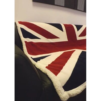 Manta em fleece com bandeira Union Jack - 130cm x 160cm, super macia Manta em fleece com bandeira Union Jack - 130cm x 160cm, super macia