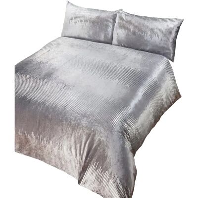 Rapport Tiffany Silver Single Bedding Set - Velvet & Sequin Rapport Tiffany Silver Single Bedding Set - Velvet & Sequin