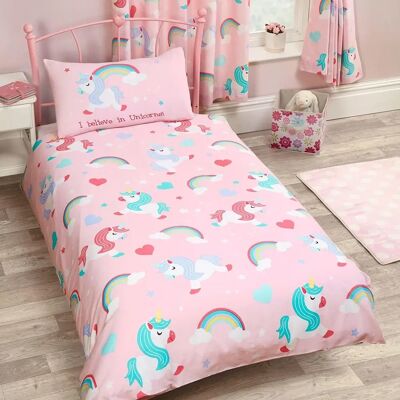 Bedding & Beyond I Believe In Unicorns Duvet Cover and Pillowcase Set Single - Bedding set Bedding & Beyond I Believe In Unicorns Duvet Cover and Pillowcase Set Single - Bedding set