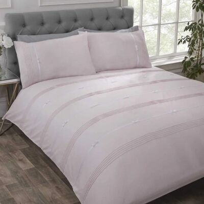Price Right Home Clarissa Duvet Cover - King, Blush, Pintuck Price Right Home Clarissa Duvet Cover - King, Blush, Pintuck