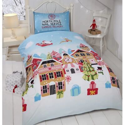 Ensemble housse de duvet Gingerbread Town Rapport - Noël Ensemble housse de duvet Gingerbread Town Rapport - Noël